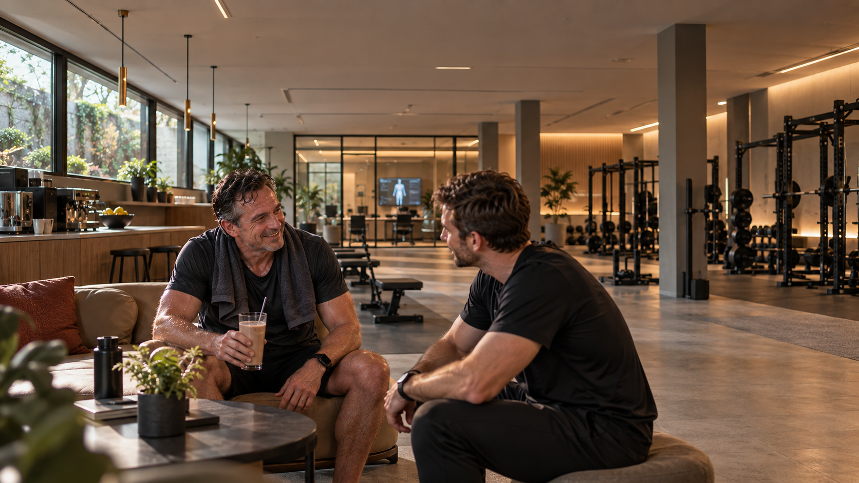 Gespräch im Trainingsstudio